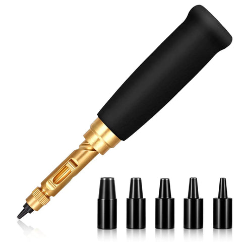 Adjustable Belt Hole Punch Tool With Wooden Handle Dope Precision Built Automatic Screw Puncher Leather Belt Punch Kit Includes 6 Interchangeable Tips