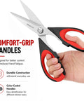 Three Pack 8.7 Inch Kitchen Scissors All Purpose Heavy Duty Shears With Sheath For Food Prep Meat Poultry Fish Veggies Seafood And More Tough As Nails Razor Sharp Multi Use Kitchen Tools For Home Camp And RV, comfort-grip handles