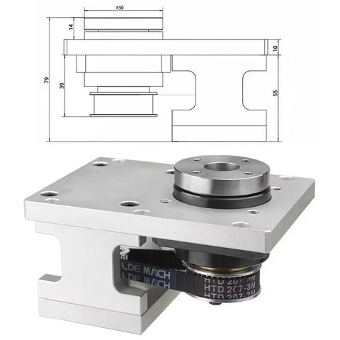 Rotating Platform Cam Indexer For Cutting Tables 360 Degree Electric Rotary Table with NEMA 23 compatibility and design schematic
