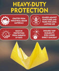 7x7 Roof Leak Diverter Tarp For Ceiling Rain Drip Catcher With Vinyl Coated Material And Heavy Duty Grommets Yellow Water Diverter