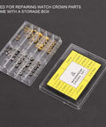 Copper Watch Crown Screws Replacement Parts Kit For Tiny Screws And Back Opener Tools with storage box on display