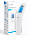 Touchless Infrared Forehead Thermometer For Home Use With 3 In 1 Digital LCD Display, No Contact Temperature Readings For Adults Kids And Baby, Fever Alarm, Memory Function, Quick, Accurate, Family Friendly, box and thermometer