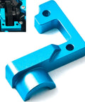 Close-up of Open Ended Gearbox Aluminum Alloy Spur Gear Covers for Tamiya TT 02 RC Car, blue CNC aluminum part