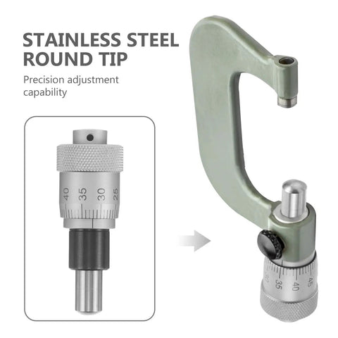 Stainless Steel Micrometer Head 0-6.5mm With Modular Interfaces And Precise Microadjustment For Industrial Metrology Workflows Pro Grade CNC Fixtures Sliding Gauges And Machining Measurement Tools, round tip