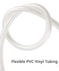 Flexible clear braided PVC vinyl tubing, 3/8 in ID, 50 ft length, heavy-duty reinforced hose.
