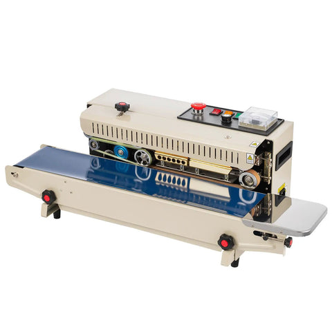 FR900 Pro Grade Continuous Band Bag Sealer With Adjustable Speed And Seal Width Temperature Control Auto Sealing For 0.02 To 0.8 Mm Plastic Bags