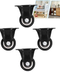 Heavy Duty Caster Wheel Set Four 40mm PVC and Steel Casters, shown with mounted examples for home use