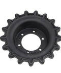 Heavy Duty Track Drive Sprocket For JCB 180T 190T 1110T Skid Steer Loader With 17 Teeth And 6 Bolt Holes Replaces 33120150, black metal.