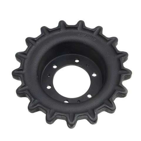 Beefed Up Drive Sprocket 17 Tooth 6 Bolt Pattern For JCB 180T 190T 1110T Excavators solid black metal gear with mounting holes.
