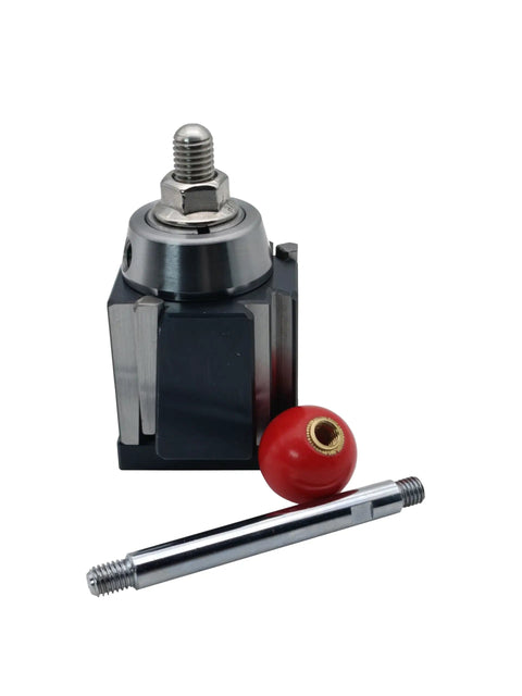 8 Piece Wedge Type Quick Change Tool Post Kit for Lathe With Tool Holders for 6 to 12 Inch Swing Diameter, close-up view