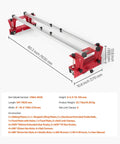Router Sled For Woodworking Up To 64 Inches With X And Y Axis Adjustable Rails, featured with dimensions and specifications.