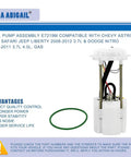 Top Shelf Fuel Pump Module For Jeep Liberty Dodge Nitro Straight Plug And Play with assembly details and green O-ring.