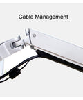 Heavy Duty Aluminum Wall Mount Monitor Arm For 17 To 27 Inch Displays Full Motion Swivel with cable management feature.