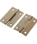 Two Pack 50x33mm Antique Brass Furniture Hinges For Cabinets And Drawers Door Butt Hinge Vintage Decorative Hinges close-up