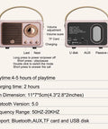 Retro Bluetooth Speaker Portable Wireless Speaker With Crystal Clear Stereo Sound And Rich Bass Pink Color Ideal Gift Idea For Women And Teens On Birthdays Parties Travel Or Outdoor Adventures Compact And Easy To Carry with controls and ports