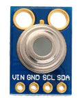 Close-up of GY-906 MLX90614ESF Non Contact Infrared Temperature Sensor Module I2C IIC for Arduino DIYers, showing connectors.