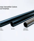 Rock Solid Black Textured Aluminum Handrail For Indoor Outdoor Steps No Sweat Diy Stair Railing Kit showcasing three color finishes.