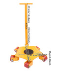 Heavy Duty 4 Ton Machinery Mover Skate Dolly With 5 PU Rollers And Easy Grip Handle, yellow dolly with wheel measurements