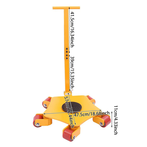 Heavy Duty Industrial Machinery Dolly Featuring Five Smooth Glide Polyurethane Rollers And Eight Thousand Eight Hundred Pound Load Capacity, 57cm wide.