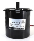 Front view of a 60W 220V AC Permanent Magnet Synchronous Motor With Low Speed Gearbox CW CCW Ready Stable Torque For DIY Projects RC Cars E Scooters And Small Appliances Easy Fit With Standard Gearboxes And Controllers.