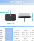 Product size chart for Heavy Duty Teflon Chair Sliders 22 Mm Square Nail On Furniture Glides PTFE Floor Savers