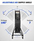 Adjustable air supply angle feature of Heavy Duty Fifty Nine Inch Portable Industrial Floor Fan With Variable Speed Settings And Quick Tilt Rig For Warehouse Workshop Or Gym To Blast Out Stale Air And Keep Your Crew Feeling Fresh.
