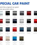 Color swatches for special car paint, featuring G1W White Frost G1W WA140X Touch Up Paint for GMC Vehicles in various shades.