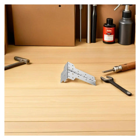 Beefy Heavy Duty Stainless Steel Self Closing Reversible Door Hinge Set 2 Pieces Corner Wrap Connector Hinge Hardware For Home Office Kitchen And Bath Smooth Close Built To Last Easy Install, hinge on wooden table