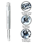 DPTOOL 14mm back-tap spark plug thread repair tool, M14x1.25, metal shaft with knurled end