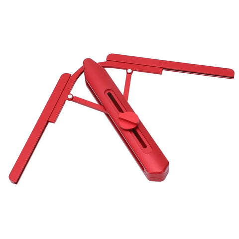 Slick Foldable Miter Saw Angle Duplicator And 180 Degree Protractor Heavy Duty Aluminum Alloy Woodworking Gauge, red color, compact design.