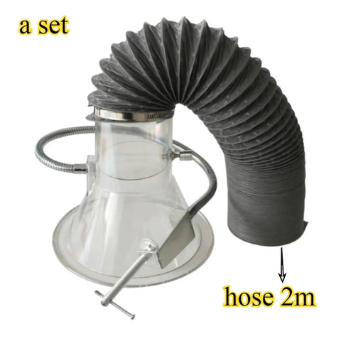 Rugged Soldering Smoke Hood Exhaust System With Flexible PVC Hose For Tin Welding 2 Meters Long 100 To 225 Mm Diameter Clamps Included