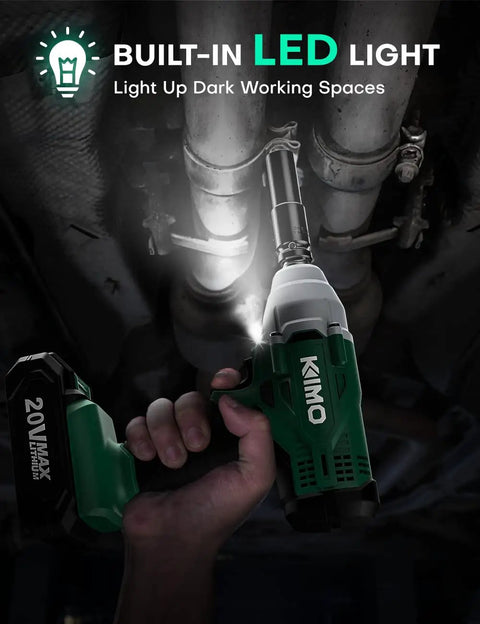 20V Cordless Impact Wrench 1/2 Inch Kit With Battery And Charger, Delivers Up To 236 Ft-Lbs Of Torque And 3400 IPM, Includes 7-Piece Socket Set And Variable Speed For Car Tires, Beast For Stubborn Lug Nuts And Rusted Fasteners