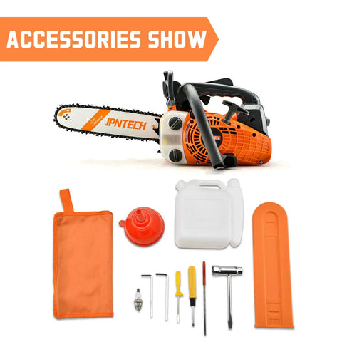 12 Inch Top Handle Gas Chainsaw With 25.4cc 2 Stroke Engine Portable Lightweight Handheld Tree Cutting Saw accessories included
