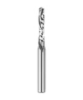 Front view: SpeTool solid carbide spiral router bit, 3/16 in cutting diameter, 1/4 in shank, up-down spiral