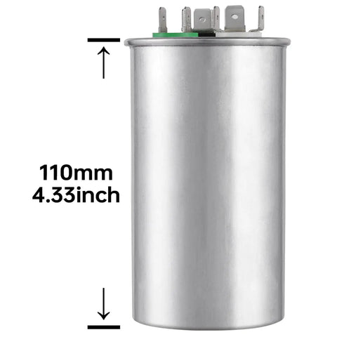 30 And 3 UF Dual Run Start Capacitor For Condenser And AC, 370 to 440 VAC CBB65B Round Capacitor, 3 Terminal, 110mm height