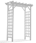 Providence Arbor Vinyl Garden Archway For Outdoors 64 By 85 White With Classic Lattice And Trellis Sides For Climbing Plants Vines And Flowers