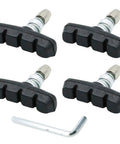 Two Pairs V Brake Pads With Hex Nuts And Wrench For Mountain Bike Road Bike MTB And BMX Durable Rubber Pads For Quiet Long Lasting