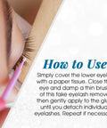 Close-up of lash removal using Lash Free Lash Remover Gel For Extensions And Adhesive Bonds - Gentle, Fast Dissolving Bond Breaker