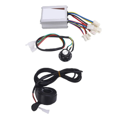 Electric Bike Motor Controller Kit With Smooth Speed Control For Trikes And Electric Bikes Aluminum Alloy Enclosure Built Tough High Current Protection Safe Reverse Polarity Efficient Heat Dissipation Black Finish Essential Gear For DIY Electric Bike showing wires and components