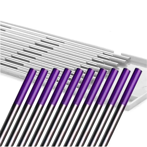 Tri Element TIG Welding Tungsten Electrodes Set Non Radioactive Purple EWG 3/32 By Seven Inch Ten Pack Assorted