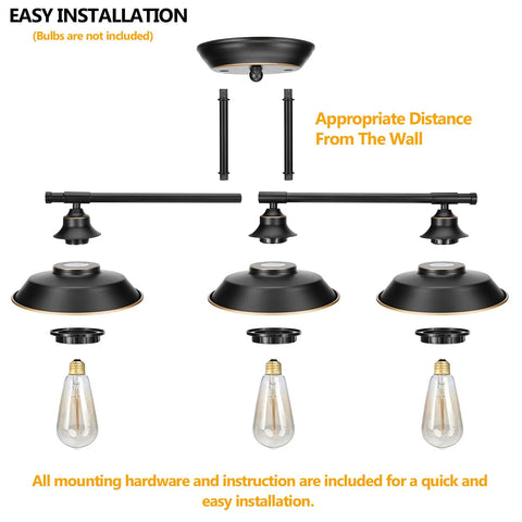 Farmhouse Rustic 3 Light Vanity Sconce Set industrial black installation components
