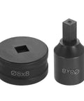 Hydraulic Hole Punch Die Set 8x8mm Square Hole for CH70 Electric Punching Machine in 40Cr Steel Black Finish