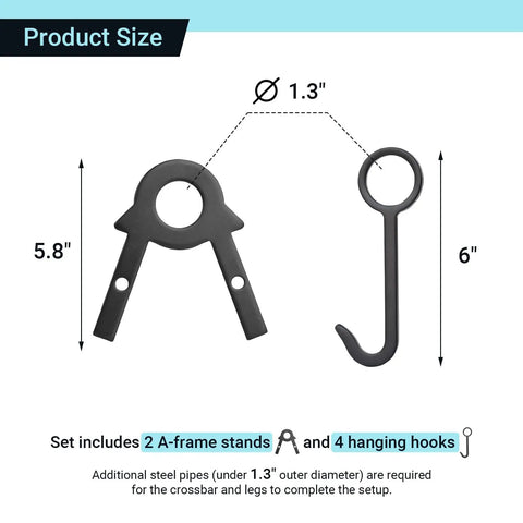 Beefy Heavy Duty AR500 Steel Shooting Target Stand Kit With 2 A Frame Brackets 4 Hooks Easy Assembly Target Hanging System For Rifle And Pistol Range Training