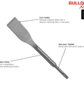 Tile Chisel For SDS Plus Hammer Quick Tile And Grout Removal With Flat Spade Design And Self Sharpening Edge Bosch Bulldog Xtreme