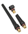 58-Piece TIG Welding Torch Kit With Low Profile Gas Lens System For WP-9/20/25 components in black and gold tones