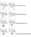 Instructions for installing the Slick Transparent CNC Router Dust Shoe For 45mm Spindle on a router setup.