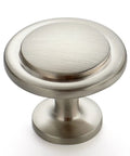Brushed Nickel Round Knob, 1.25In Heavy Duty Zinc Pull, for Cabinets, part of a five pack for decor refresh.