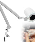 Desktop Nail Dust Collector With Lamp, 80W High Power Vacuum, Low Noise, Replacement Filter, And Universal Table Mount Clamp