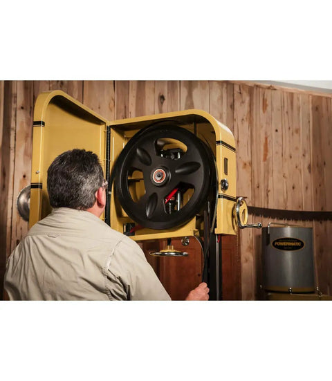 24 Inch Woodworking Bandsaw With 5 HP 230V 1Ph Accu Fence Oversized Side Plate For Horizontal Or Vertical Use Toolless Blade Guides Cast Iron Table And Sturdy Trunnion For Precision Resawing And Safe Workhorse Performance
