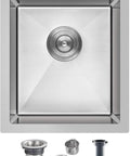 Undermount 19 Inch Single Bowl Stainless Steel Kitchen Sink SUS304 Space Saver For Small To Mid Size Kitchens With 3.5 Inch Drain